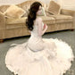 Burgund/Grün Chic Süße Lange Rüschen Ballkleid Abendkleid Partykleid gh4318