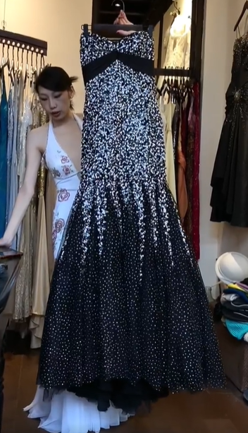 Strapless Sweetheart Ombre Silver Sequin Mermaid Long Evening Prom Dress gh9794