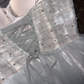 Tiffany blaues Tüllkleid mit Perlenbesatz, kurzes Homecoming-Kleid, Ballkleid, Abendkleid, gh4388