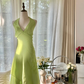 Hellgrünes, glänzendes, modisches, elegantes, exquisites, mit Perlen verziertes, langes Chiffon-Ballkleid mit Feenmotiv, Abendkleid für Geburtstage/Hochzeitsgäste/Feiertagspartys, Ballkleid, Valentinstags-Date-Kleid, gh4038