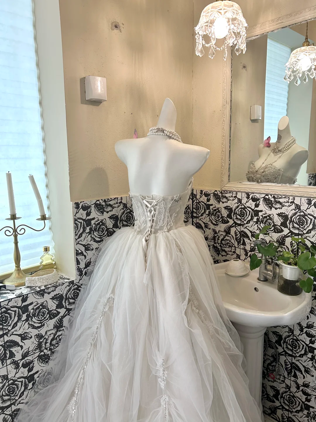 Ivory Strapless Waist-Cinched Full Flared Skirt Long Romantic Dress, Wedding Gown gh7646