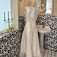 Ivory Bow Neckline Waist-Cinched Elegant Classic Romantic Dress, Wedding Gown gh7600