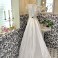 White Off Shoulder Lace Trim Neck Waist-Cinched Slit Sexy Romantic Dress, Wedding Gown gh7675