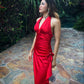 Hot Red Suspender Fashion Sexy Simple long Satin Ruffle Elegant Ball Gown Evening Dress Party Dress Homecoming Dress gh3234