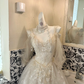 Ivory Spaghetti Straps Sequined Midi-Length & Long Fit Cinched Waist Romantic Dress, Wedding Gown gh7799