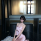 Women Elegant Nude Pink Strapless Satin Evening Dress Big Bow Boned Corset Mermaid Long Prom Gown gh9430