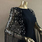 Girlhomeshops-Schwarzes, exquisites, perlenbesetztes, langes, enges Tüll-Satin-Ballkleid, Abendkleid, Geburtstagspartykleid, gh5384