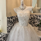 Ivory Strapless Waist-Cinched Full Flared Long Elegant Romantic Dress, Wedding Gown gh7681
