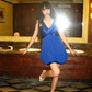 Royal Blue Vintage Spaghetti Strap V-Neck Fitted Waist Elegant Prom & Evening Party Dress gh8379
