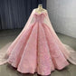 Pink Gorgeous Shiny Tulle Rhinestone Cape Cape Long Sequined Ball Gown Evening Dress Coming of Age Dress gh3162