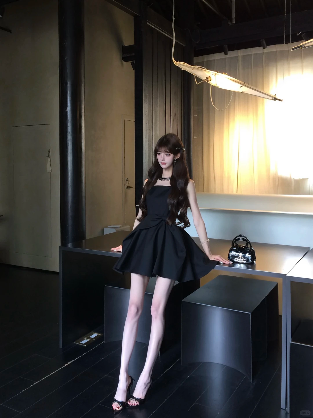 Women Elegant Black Strapless Homecoming Dress Square Neck Bow Waist A-Line Short Party Dress gh9419