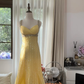 Hellgelb, wunderschön glänzend, modisch, elegant, exquisite Perlen, lang, rückenfrei, Tüll, Ballkleid, Abendkleid, Geburtstags-/Hochzeitsgast-/Feiertagspartykleid, Ballkleid, Valentinstags-Date-Kleid, gh4034