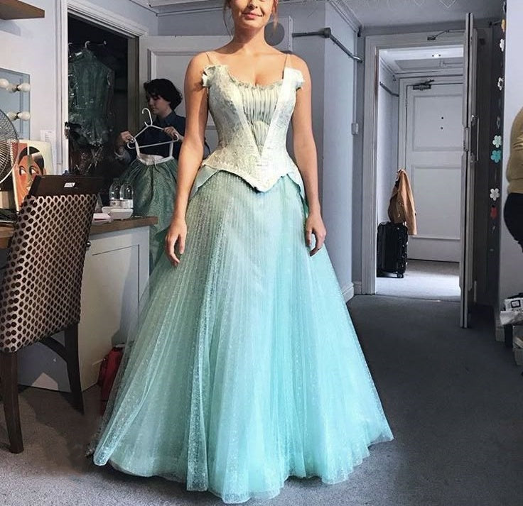 Robe de soirée longue en tulle bleu clair, style vintage, exquise, bretelles spaghetti, perles, pour bal de fin d'année, gh3668