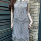 Light Grey Vintage Luxury Sleeveless Beaded Fitted Waist Prom & Evening Party Dress gh8437