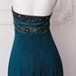Women Teal Green Halter Short Prom Dress Vintage Bronze Beading Irregular Handkerchief Hem Cocktail Gown gh9562