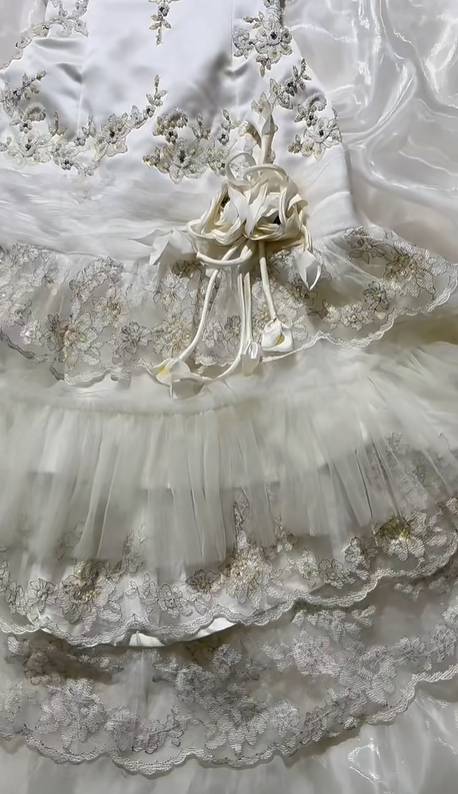 Vintage Luxury Off White Strapless Prom & Evening Party Dress, Beaded Embroidery, Fitted Waist gh8534