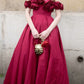 Rosa Mode Einzigartige Rose Spitze Ausschnitt Lange A-Linie lange Satin Ballkleid Abendkleid Partykleid gh3340