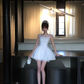 Women Sweet White Homecoming Dress Heart Neck Lace Mesh Shoulder Tie Cutout A-Line Puffy Short Party Dress gh9427