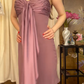 Rose Pink Spaghetti Strap Sexy Vintage Prom Gown, Evening Party Dress gh8410