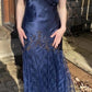 Purple Gorgeous Exquisite Applique Beading Spaghetti Strap Long Lace Ball Gown Evening Dress gh3174