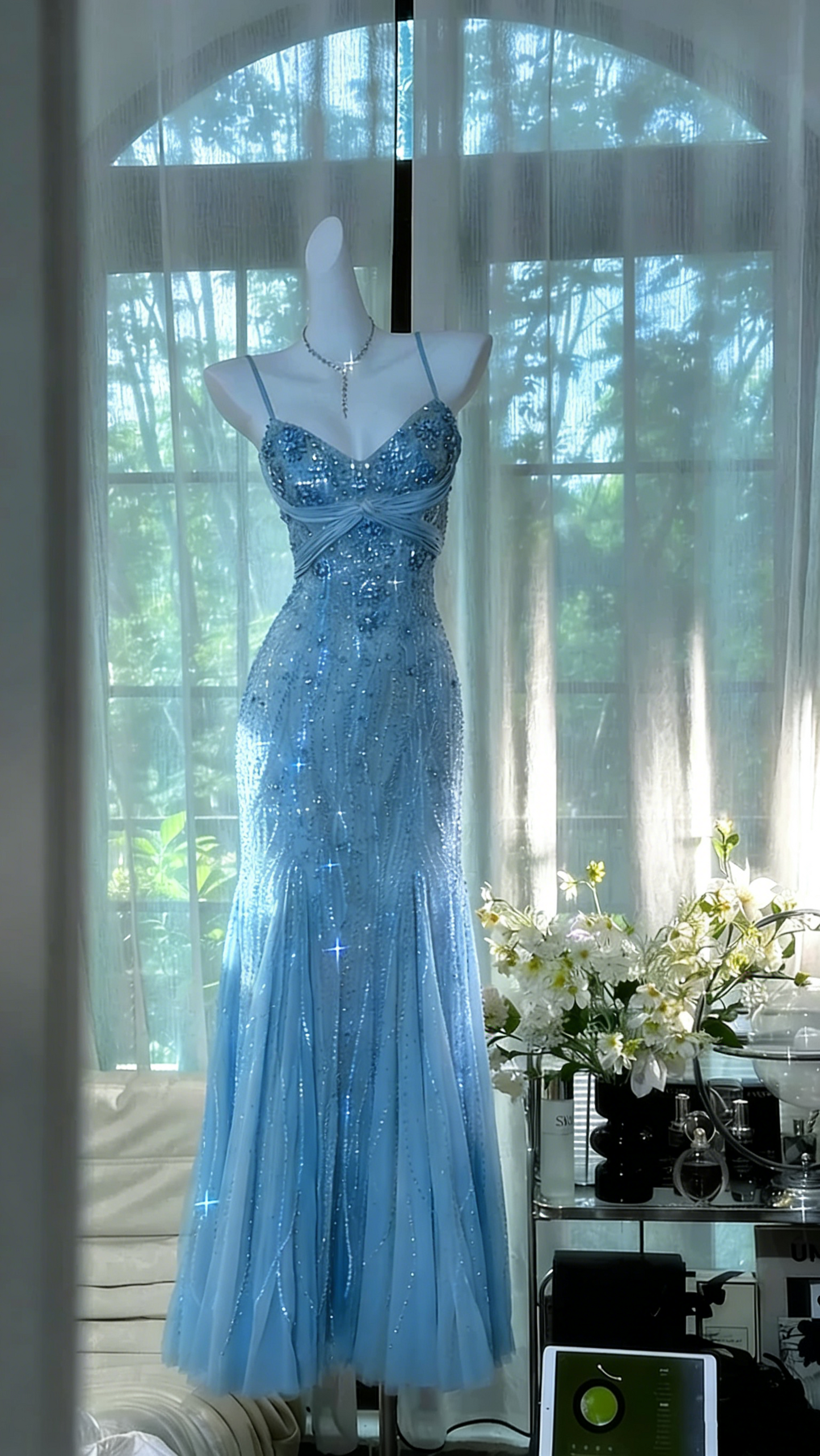 Vintage Beading Long Elegant Chiffon Homecoming Dress Ball Dress Evening Dress Birthday Party Dress Date Dress Prom Dress gh4681