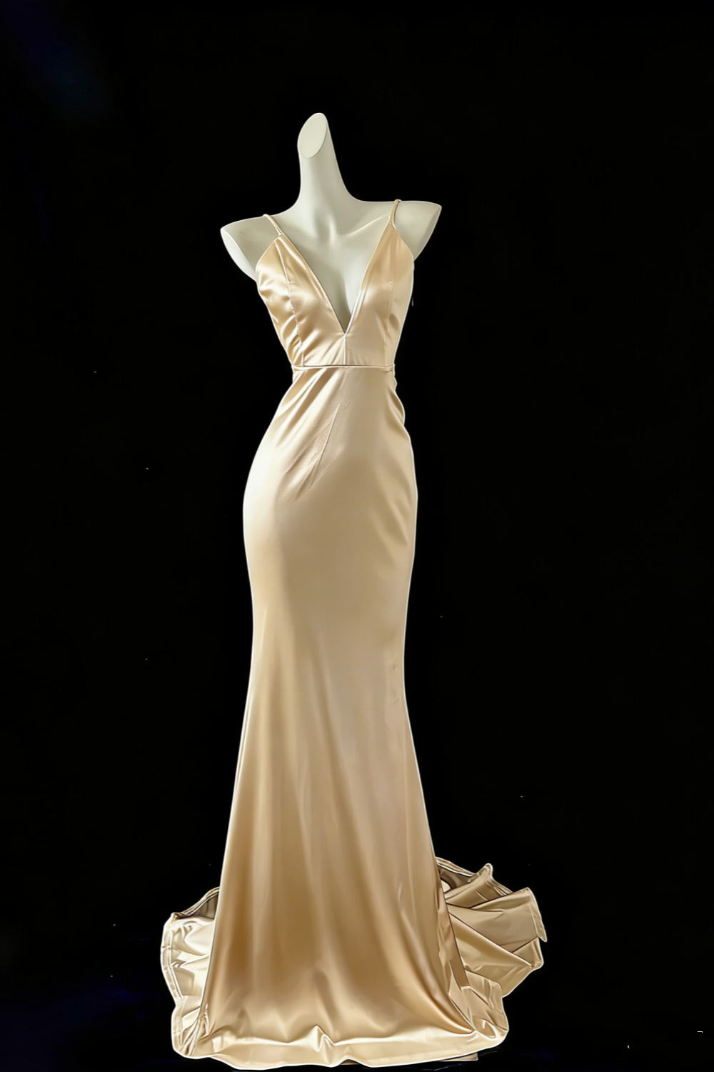 Robe de soirée longue en satin blanc style sirène, élégante, gh4474