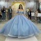 Blau glänzend elegant süß süß exquisite Perlen lange Tüll Prinzessin Ballkleid, Abendkleid, Zeremoniekleid für Erwachsene gh3535