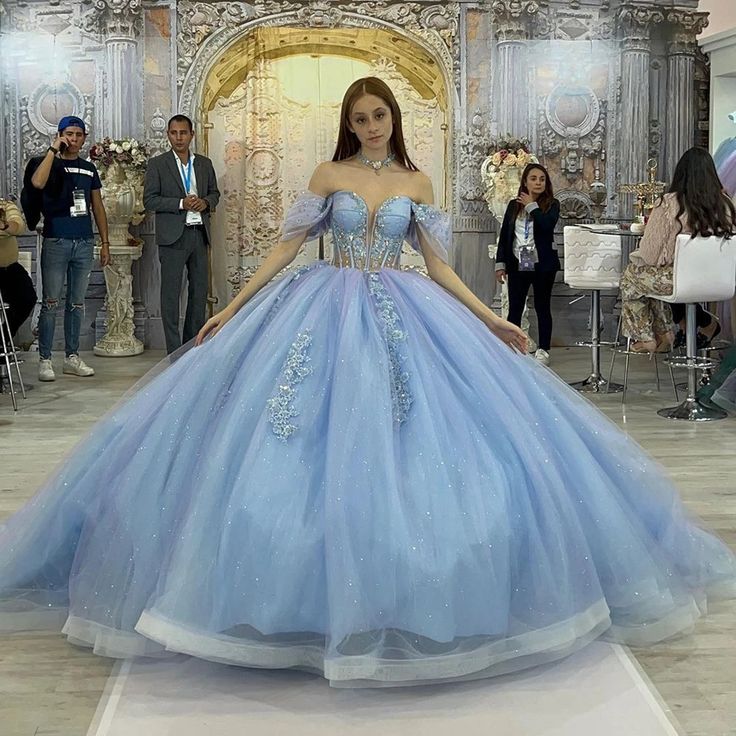 Blau glänzend elegant süß süß exquisite Perlen lange Tüll Prinzessin Ballkleid, Abendkleid, Zeremoniekleid für Erwachsene gh3535