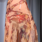 ✨Girlhomeshops-Orange Floral Print Spaghetti Strap Mermaid Prom Dress Backless Ruffled Chiffon Evening Gown gh9955
