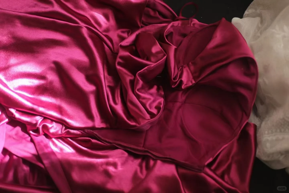 Fuchsia One‑Shoulder Satin Evening Gown, Waist Cutout Ruched High‑Slit Formal Prom Dress gh9125
