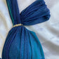 Blue shiny fashion gradient elegant spaghetti straps long chiffon elegant ball gown evening dress party dress gh3492