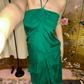 Green Designer Halter Fitted Waist Slim Prom & Evening Party Dress gh8418