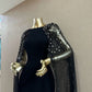 Girlhomeshops-Schwarzes, exquisites, perlenbesetztes, langes, enges Tüll-Satin-Ballkleid, Abendkleid, Geburtstagspartykleid, gh5384