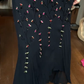 Black Spaghetti Strap Lace V Neck Hand Beaded Floral Mermaid Chiffon Long Evening Prom Dress gh9792