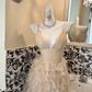 Light Apricot Spaghetti Strap Sweetheart Neck Waist-Cinched Tiered Skirt Romantic Dress, Wedding Gown gh7656