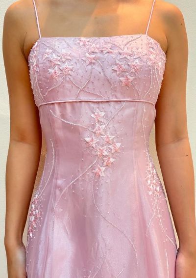 Robe de soirée longue en satin et tulle à bretelles spaghetti, élégante et exquise, rose, à la mode, robe de bal, robe de soirée, robe de remise de diplôme, gh3487