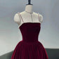 Cute velvet pearl short A line prom dress homecoming dress  10526