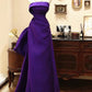Purple Pretty Elegant Fashion Spaghetti Strap Long Satin Ball Gown Evening Dress Party Dress gh3543