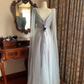 Haze Blue V-Neck Waist-Cinched Elegant Prom Gown, Evening Formal Dress gh7242