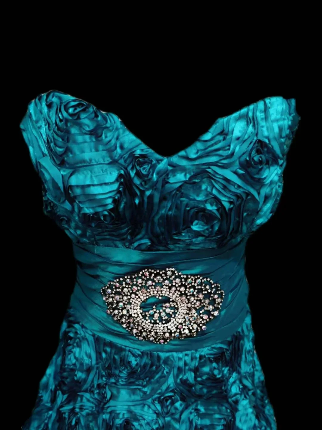 Peacock Green Strapless Waist-Cinching Elegant Luxury Prom Gown, Evening Party Formal Dress gh7318