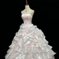 Blush Pink Strapless Romantic Gown, Fitted Waist, Fluffy Tiered Skirt, Wedding Dress & Bridal Gown gh8181