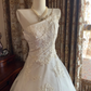White One Shoulder Spaghetti Strap Fitted Waist Puffy Ball Gown, Birthday Party Dress, Wedding Bridal Gown gh7272