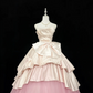 Blush Pink Satin Strapless Cinched Waist Voluminous Skirt Long Romantic Dress, Wedding Gown gh7873