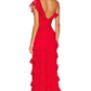 ✨Girlhomeshops-Sexy Sheath-Style Red Lace Ball Gown with Ruffles – Party Dress gh10166