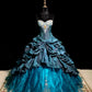 Teal Vintage Fashion Beaded Long Tulle Ball Gown gh4922