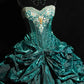 Teal Vintage Fashion Beaded Long Tulle Ball Gown gh4922