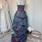 Vintage Oil Painting Peacock Strapless Fitted Waist Sexy Evening Party Dress gh7143