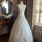 White Strapless Fitted Waist Voluminous Skirt Prom Gown, Birthday Party Dress, Wedding Bridal Gown gh7273