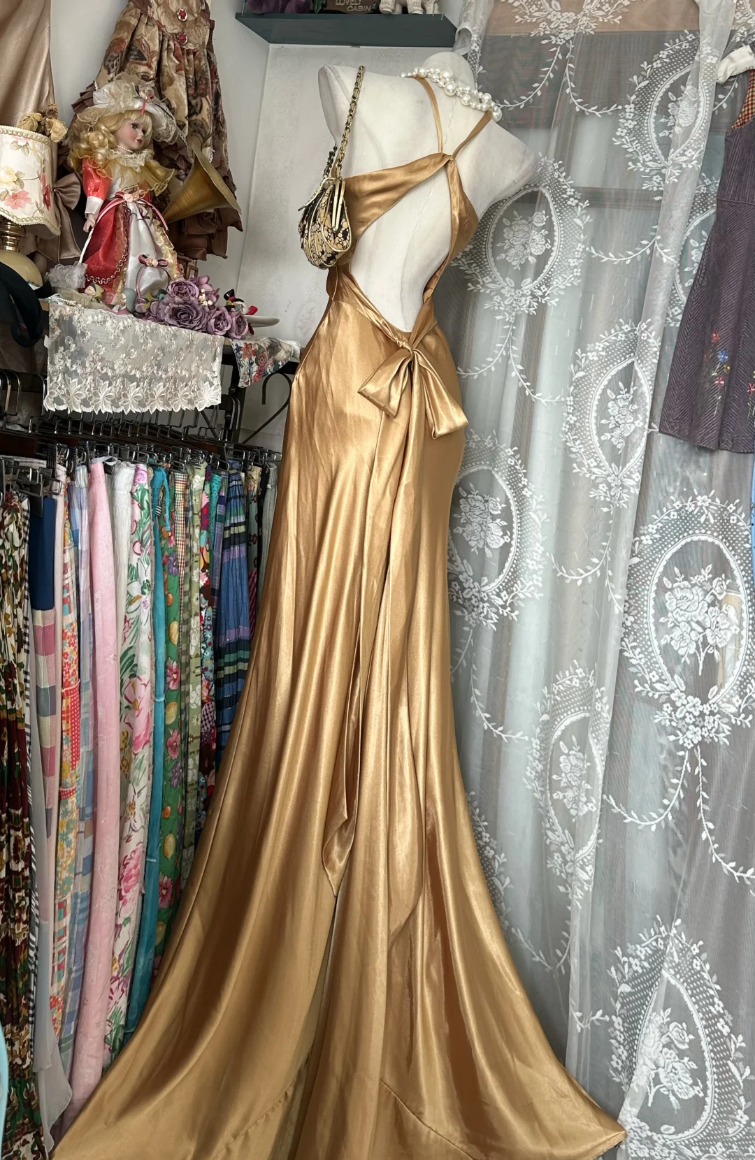Gold Halter Neck Fitted Waist Slim Sexy Long Prom Dress, Evening Gown gh7199