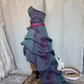 Vintage Oil Painting Peacock Strapless Fitted Waist Sexy Evening Party Dress gh7143